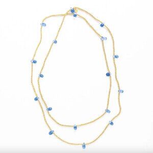 Ink + Alloy Portia Brass Necklace With Glass Beads in Blue